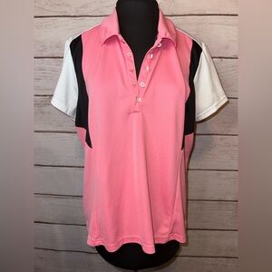 Pink and Black IZOD Golf Shirt with Cool FX Technology Size XL,Pickleball Tennis